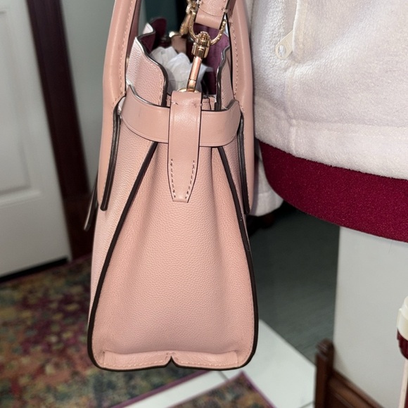 Kate Spade Satchel Crossbody bag pebble leather dusty Rose ♠️ gold tone decor - Picture 6 of 17